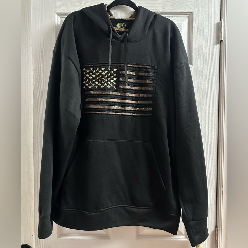 🆕 Mossy Oak Embroidered Flag Hoodie 3X